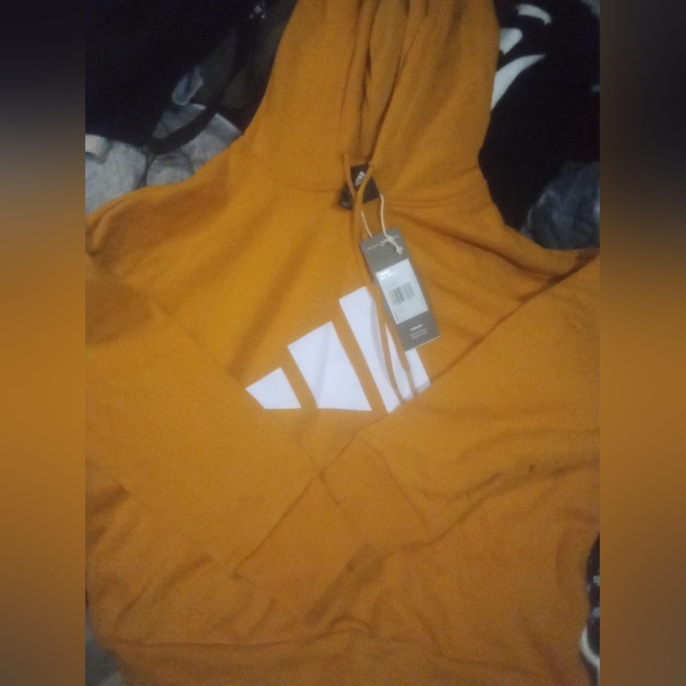 NWT Women's Size Sm Bold Orange Hoodie with White Logo